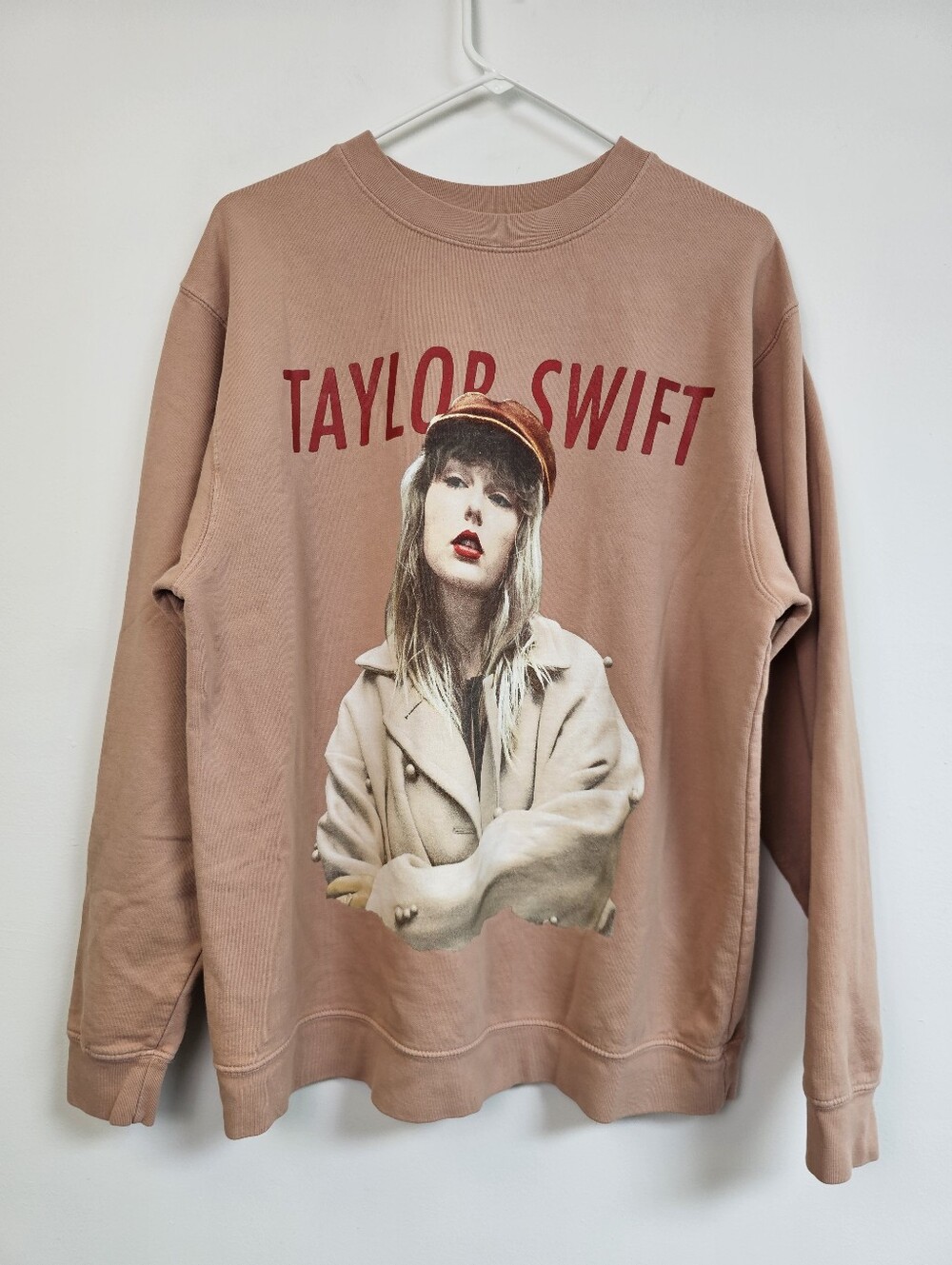 Taylor Swift "You Look Like Bad News" Mauve Crewneck Sweater Graphic
